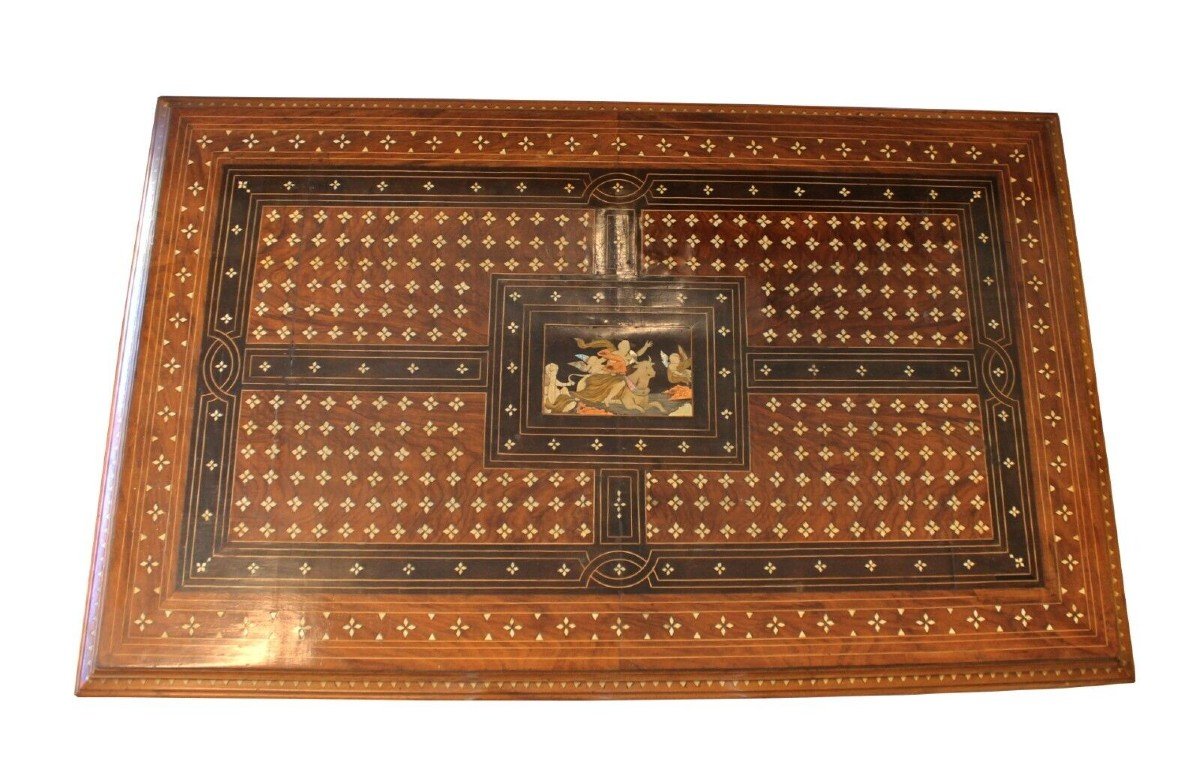 Desk With Bench Of The Early Nineteenth Century, Sicily.-photo-4