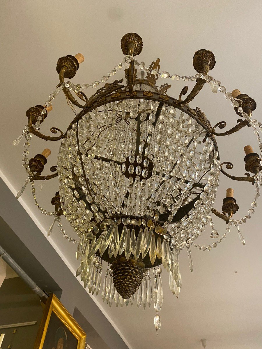 Large Bronze Balloon Chandelier.-photo-1