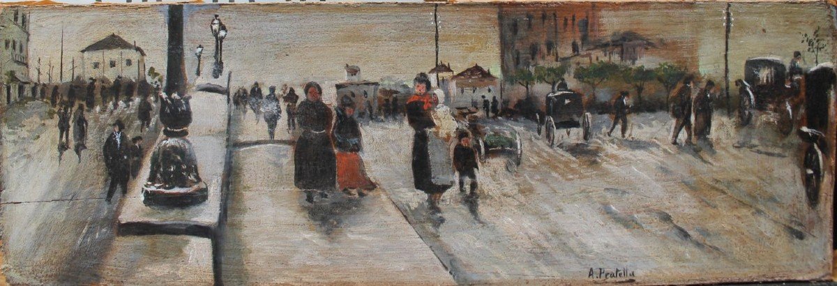 Attilio Pratella (1856 Lugo 1949 Napoli) Huile sur panneau