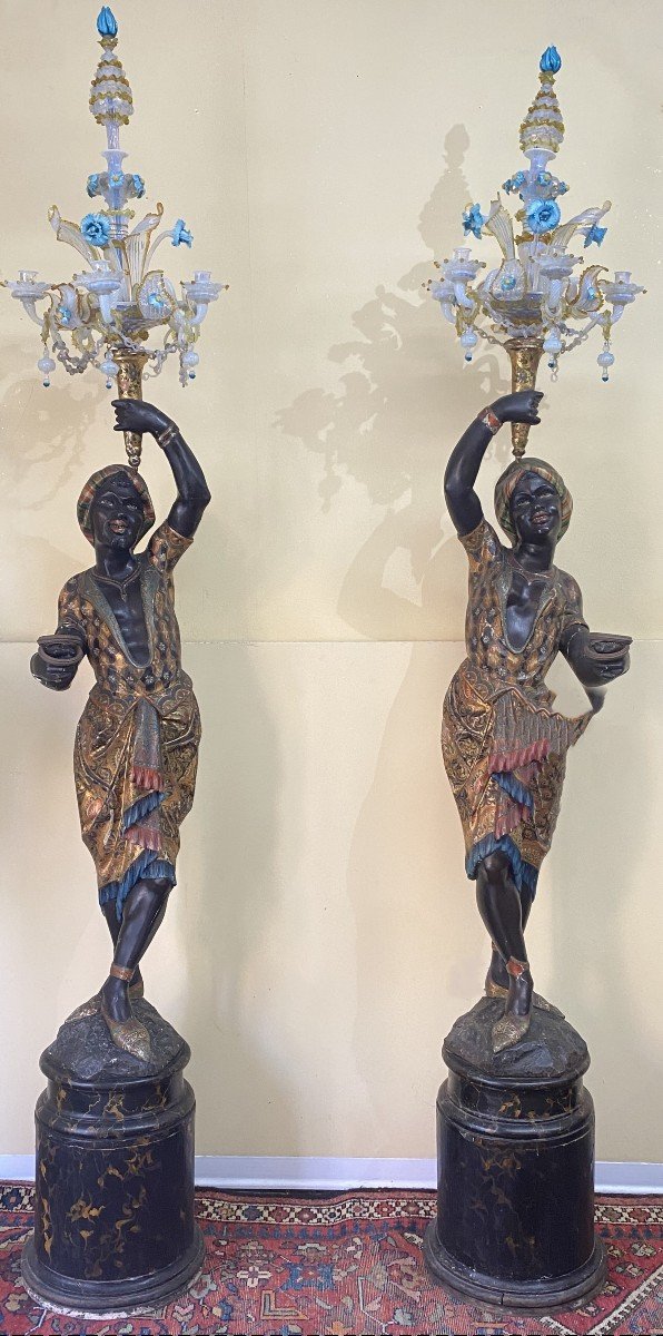 Pair Sculptures Depicting Moors , Venice Second Half Of The Eighteenth Century