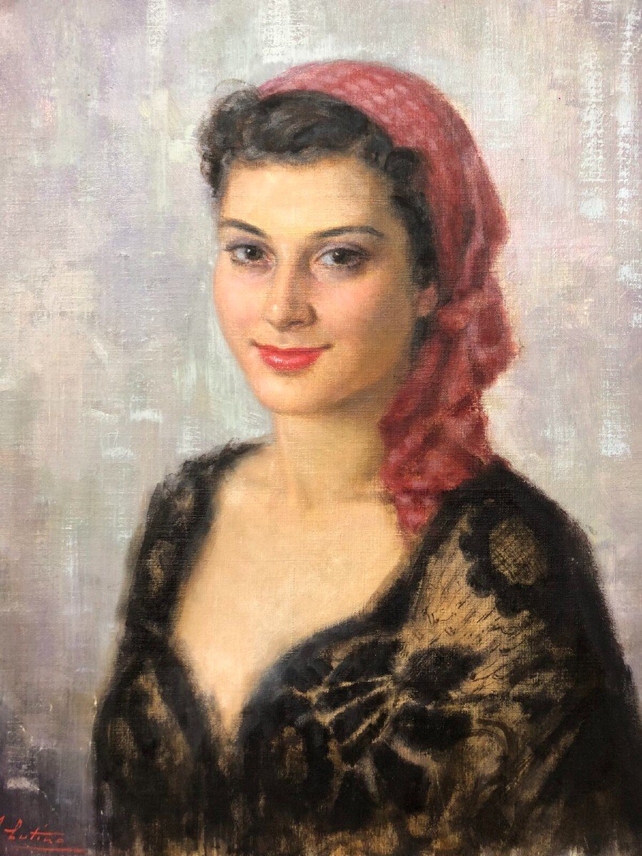 Antonio Cutino "woman Mariella"  (1905-1984).-photo-3