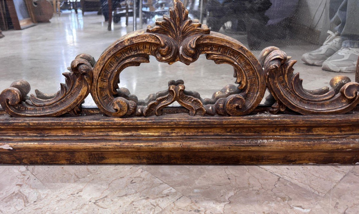 Large Louis XV Mirror In Gilded Wood-photo-4