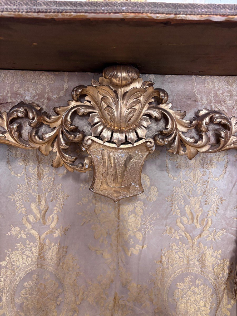 Fireplace Frame In Carved And Gilded Wood With Pure Gold Leaf-photo-4