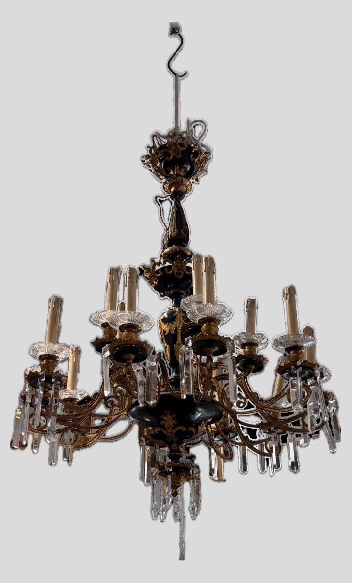 Large Bronze Chandelier