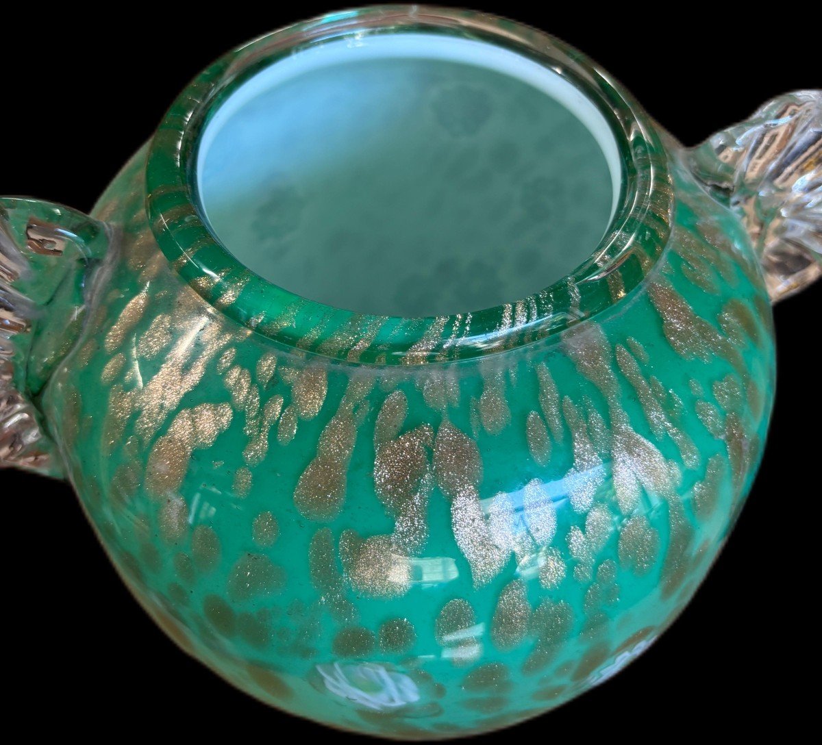 Vase en verre de Murano, frères Toso, années 1960.-photo-2