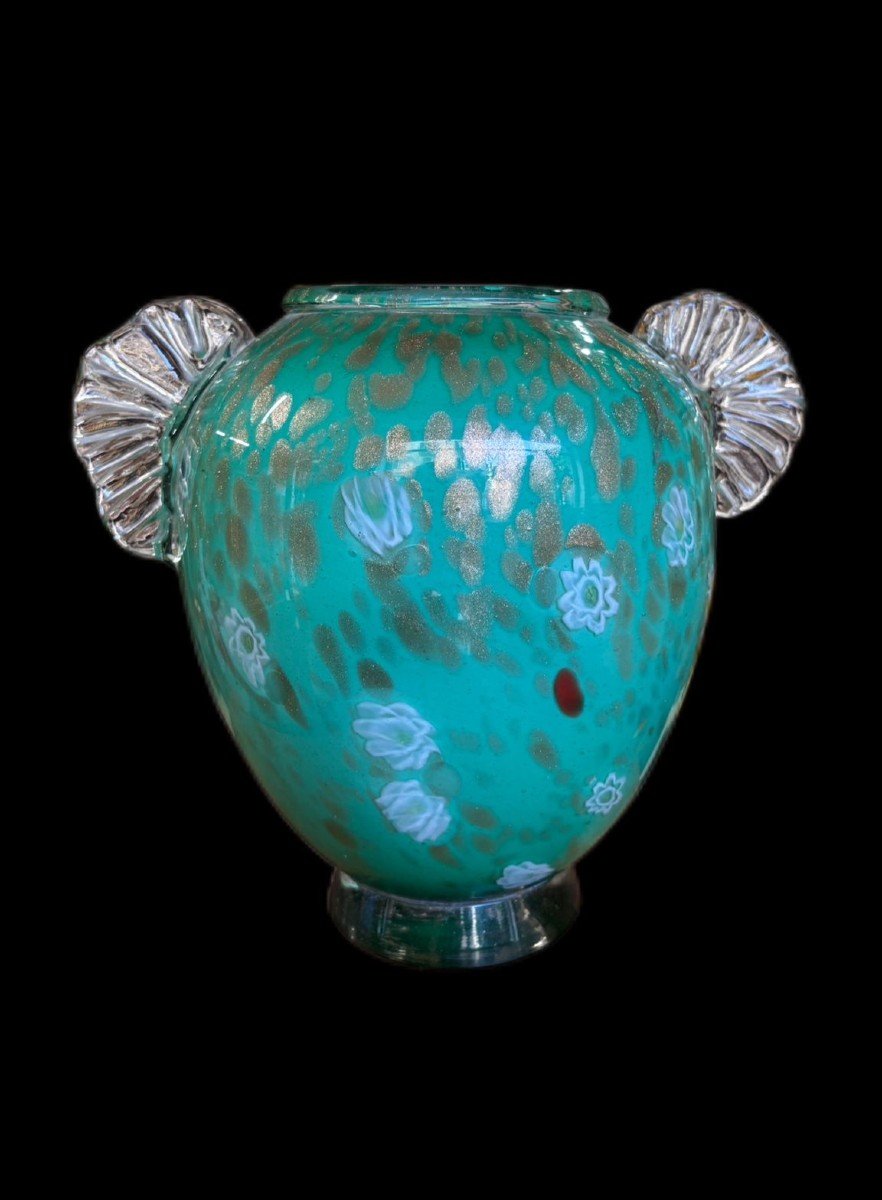 Vase en verre de Murano, frères Toso, années 1960.