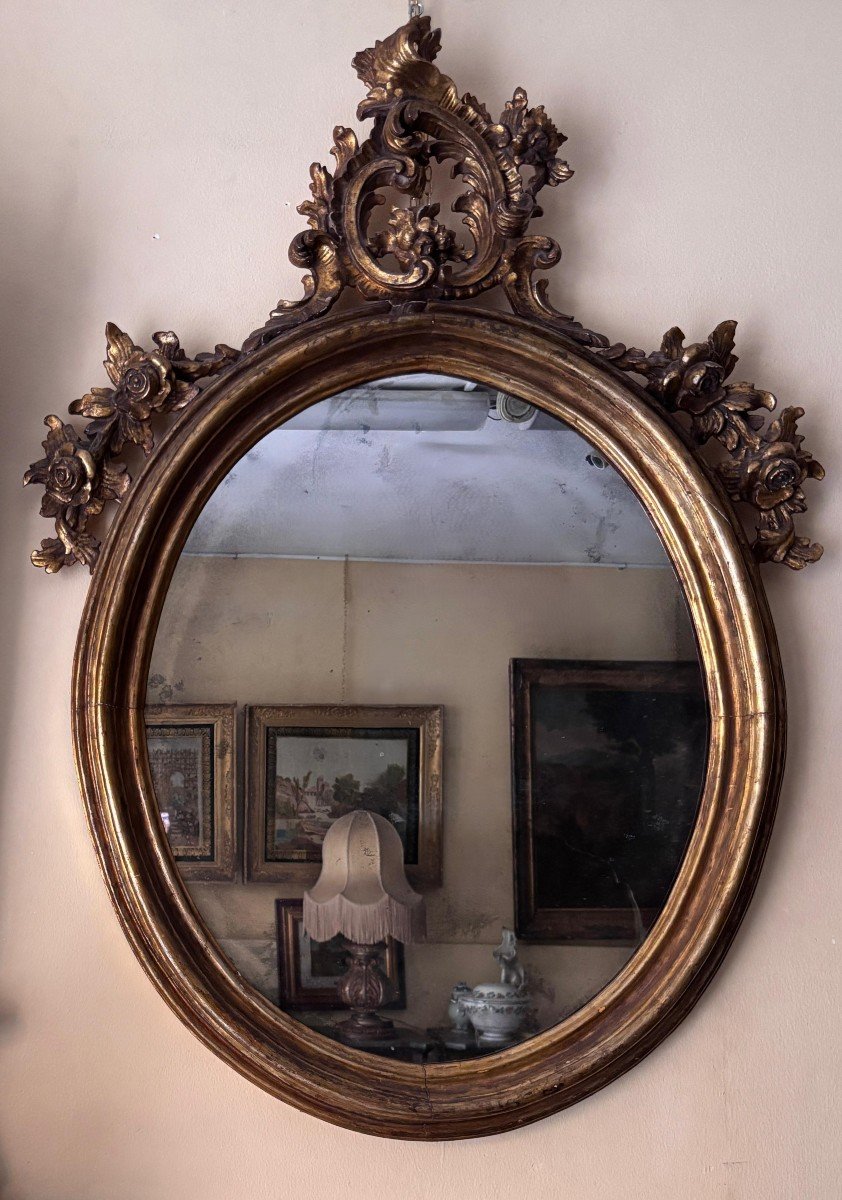 Louis XV Style Mirror, Sicily, Second Half Of The 18th Century