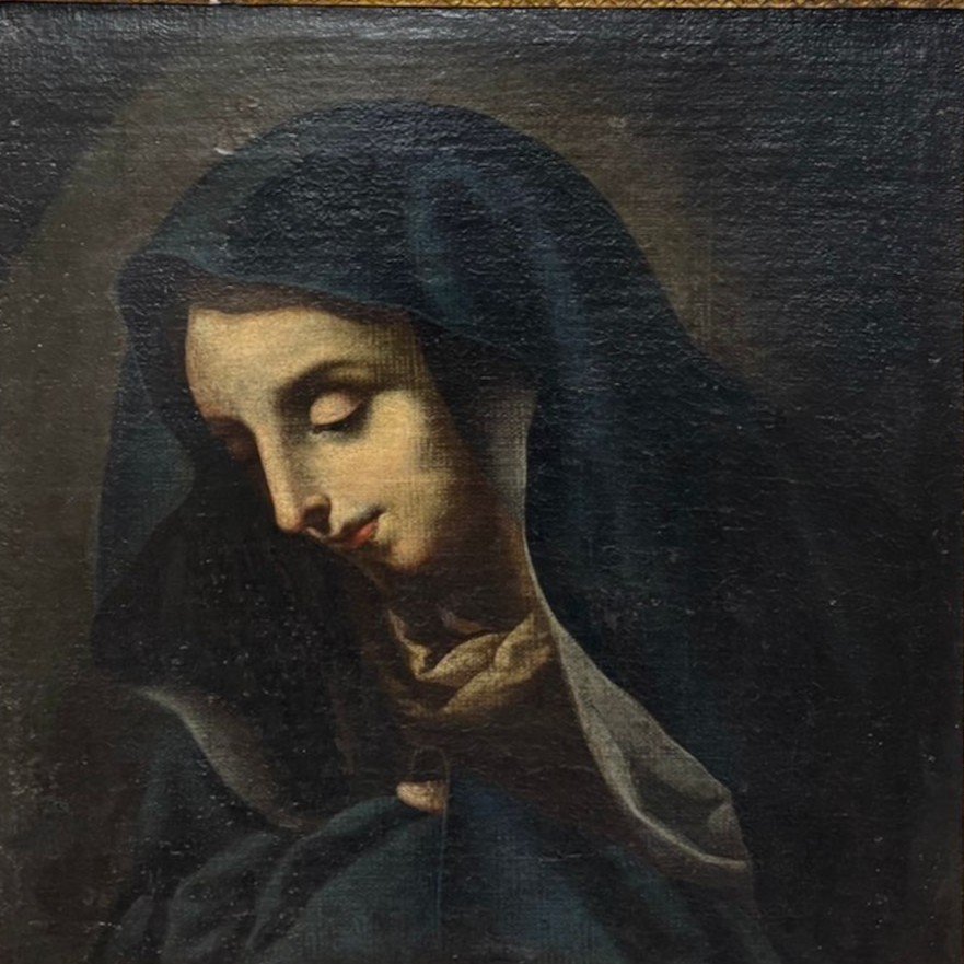 Oil On Canvas The Sorrowful Madonna-photo-2