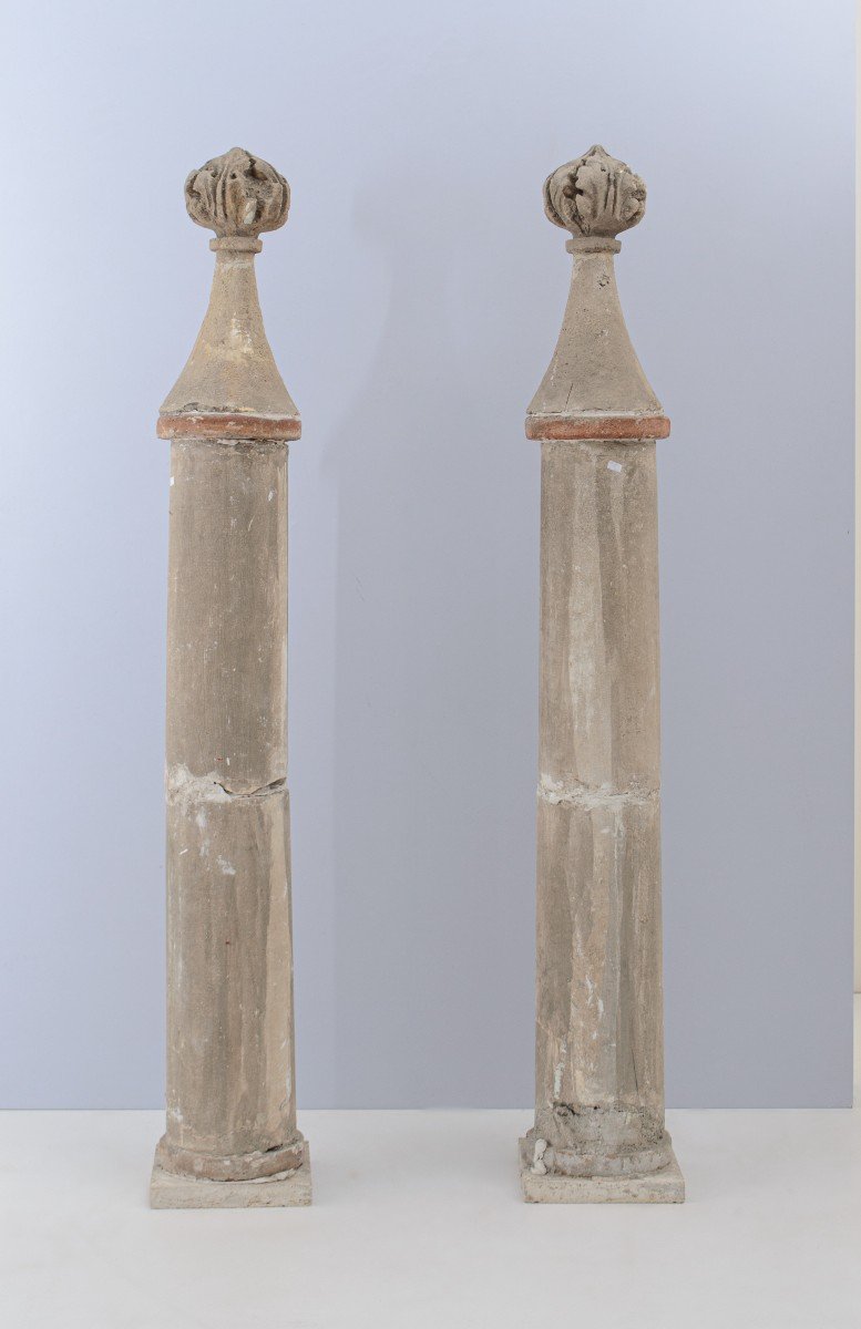 18th Century Sicilian Manufacture, Pair Of Columns