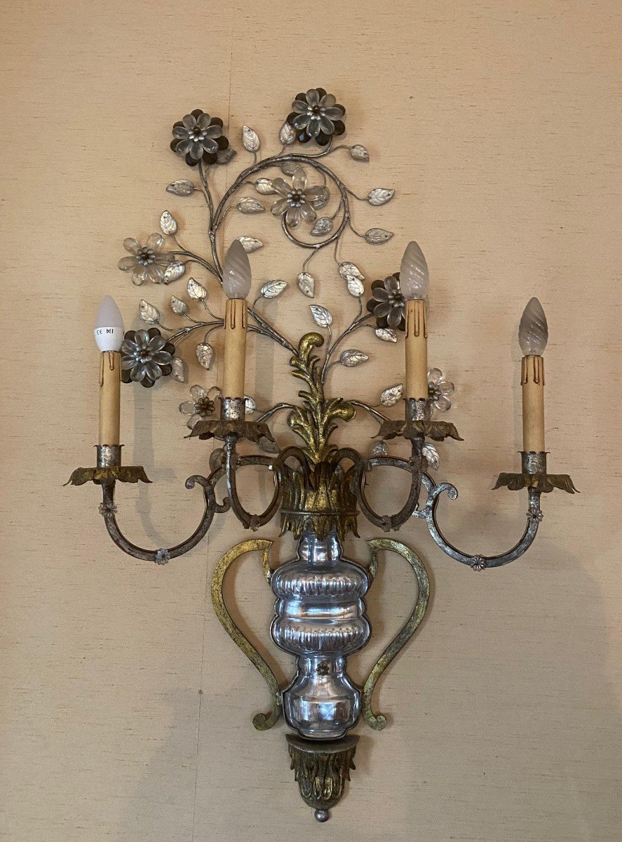 Large Louis XV Style Wall Lamp With 4 Lights