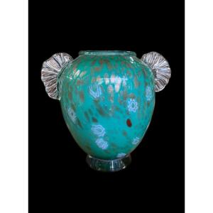 Vase en verre de Murano, frères Toso, années 1960.