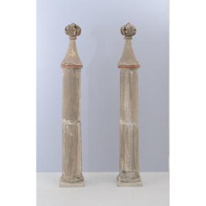 18th Century Sicilian Manufacture, Pair Of Columns