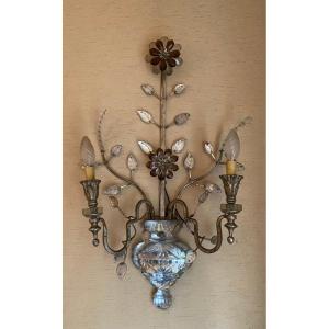 Large Louis XV Style Wall Lamp With 2 Lights