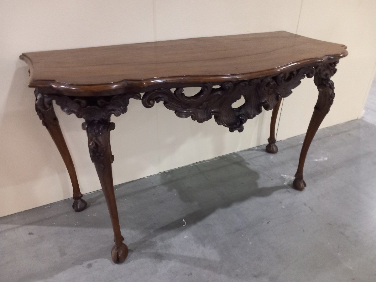 Finely Carved Walnut Console, 18th Century, Piedmont-photo-2