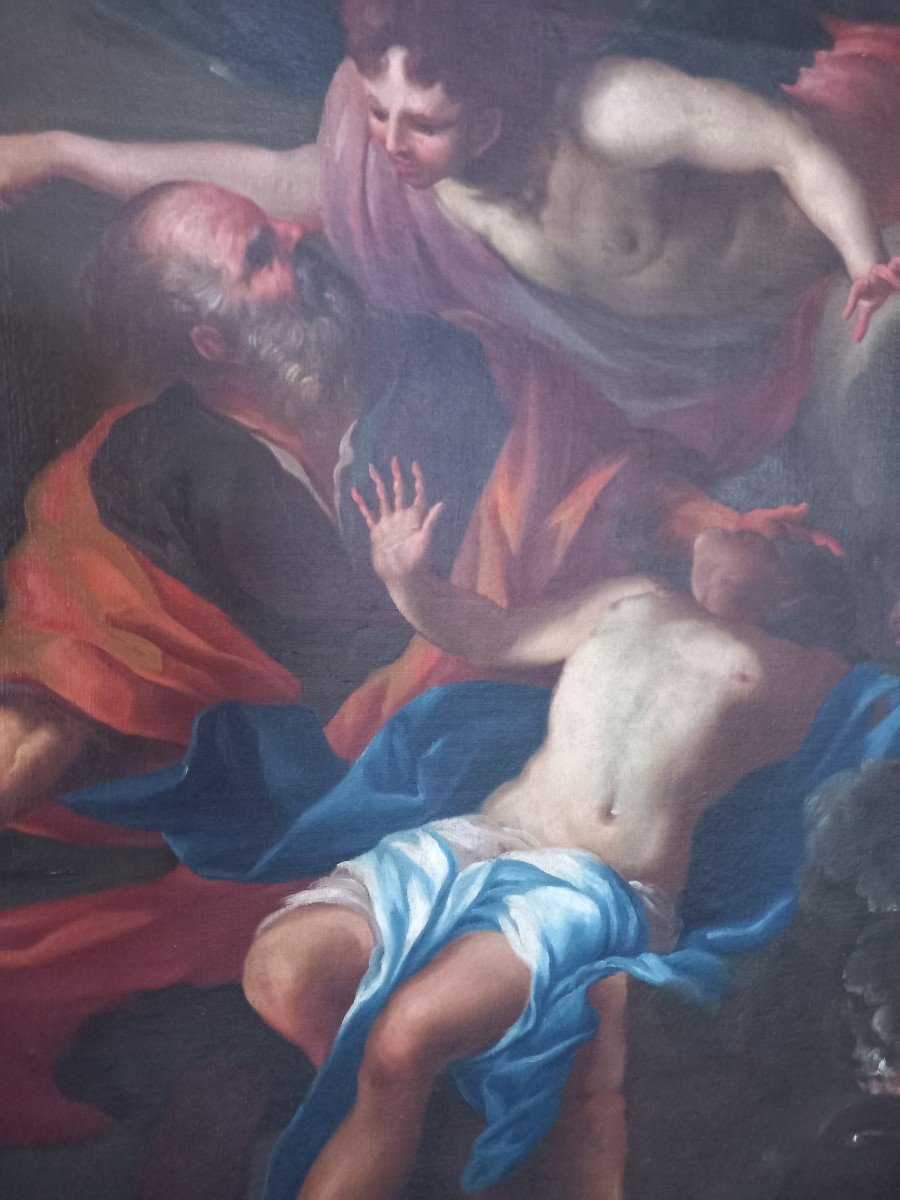 Oil Painting On Canvas - Sacrifice Of Isaac, 17th Century Verona-photo-1