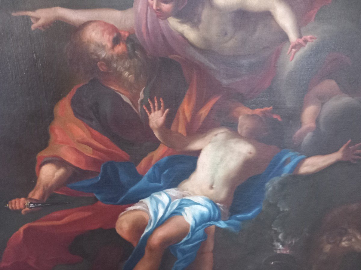 Oil Painting On Canvas - Sacrifice Of Isaac, 17th Century Verona-photo-3