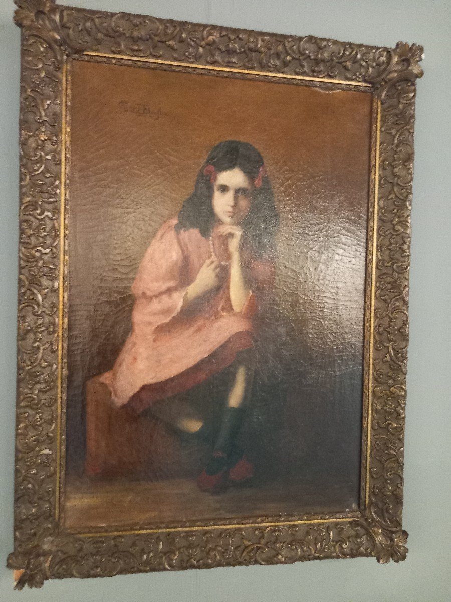 Peinture - Portrait d'Une Jeune Fille, Années 1900-photo-1