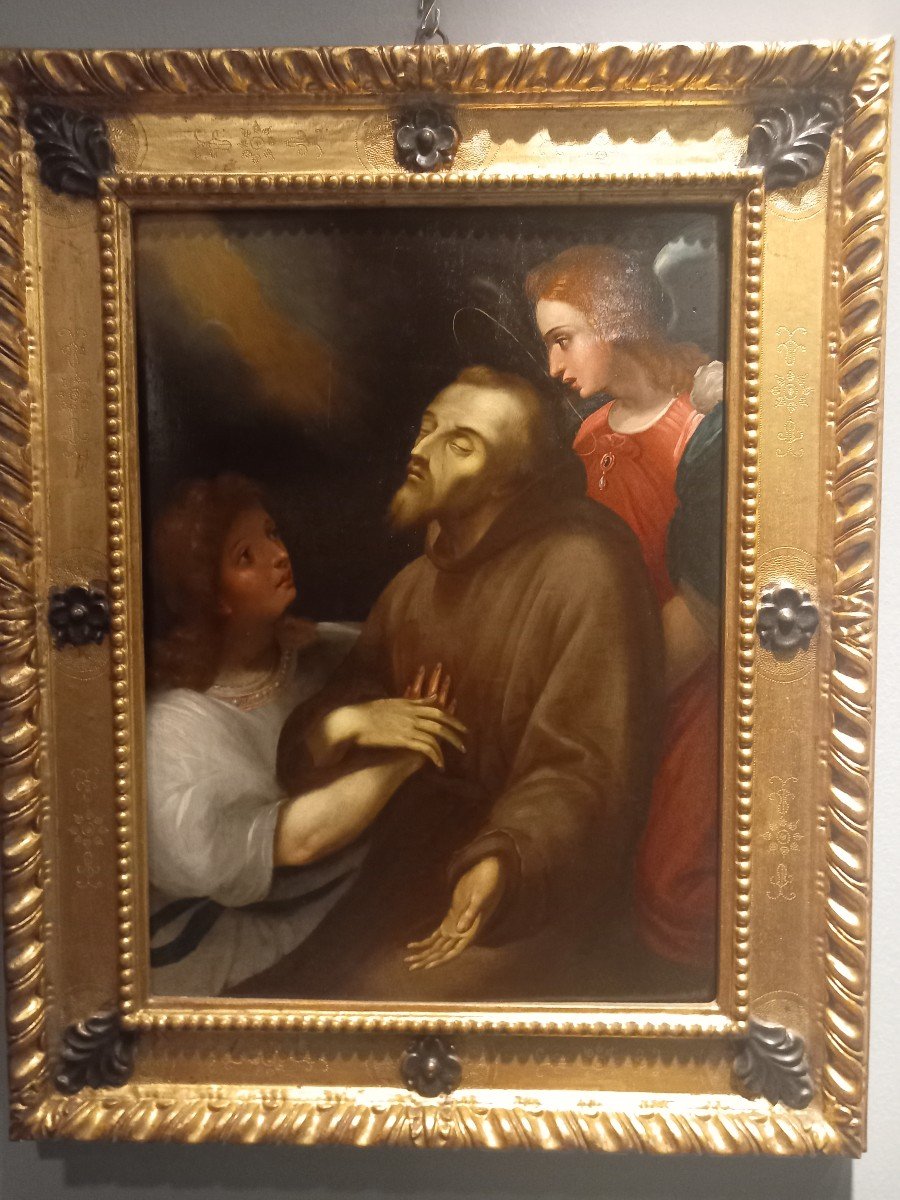 Oil Painting On Panel - Ecstasy Of Saint Francis, 17th Century-photo-4