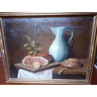 Oil Painting On Canvas Depicting Still Life, '900