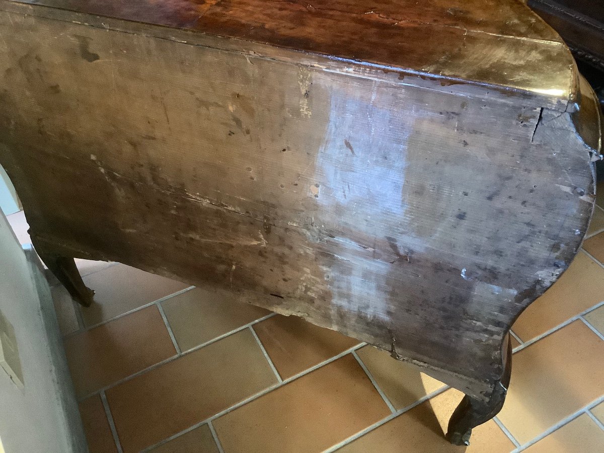 Commode en noyer arrendi Ep XVIII siecle-photo-4