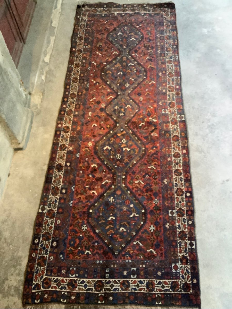 Wol Runner Carpet From Hamedan 20th Century