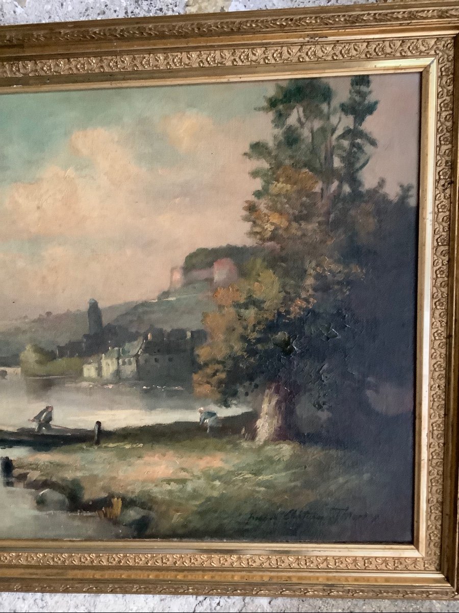 Oil On Canvas Landscape France Ep 800 Painter Lucien Henry-photo-1