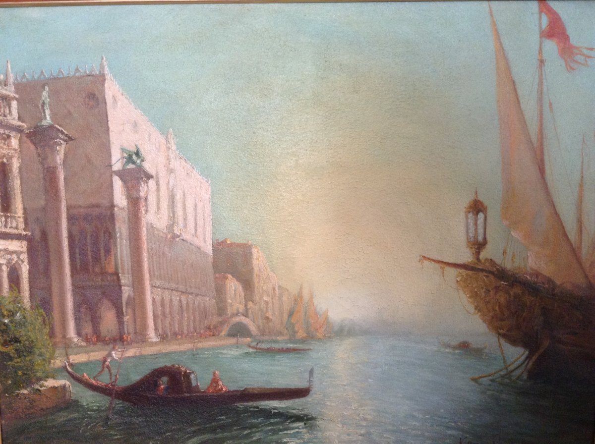 Oil On Canvas Venezia Ep XXsiecle-photo-3