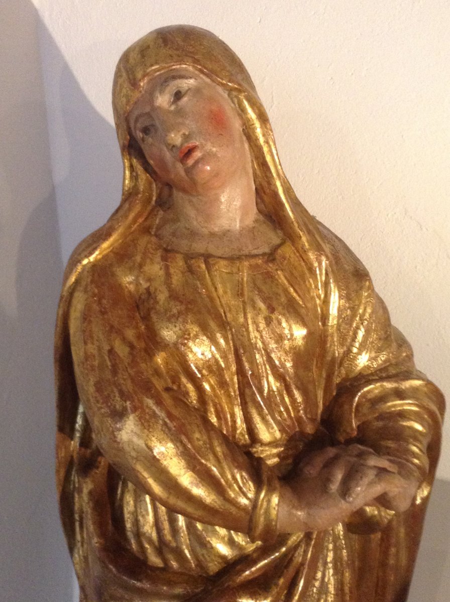 Great Virgin In Carved Wood And Dore d'Epoquexvi-photo-2