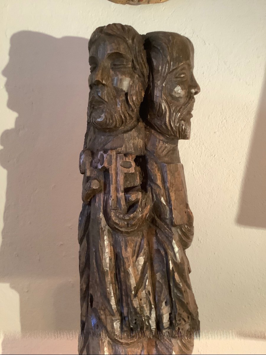 Wooden Sculpture Pierre And Paul Ep XVII Century-photo-2