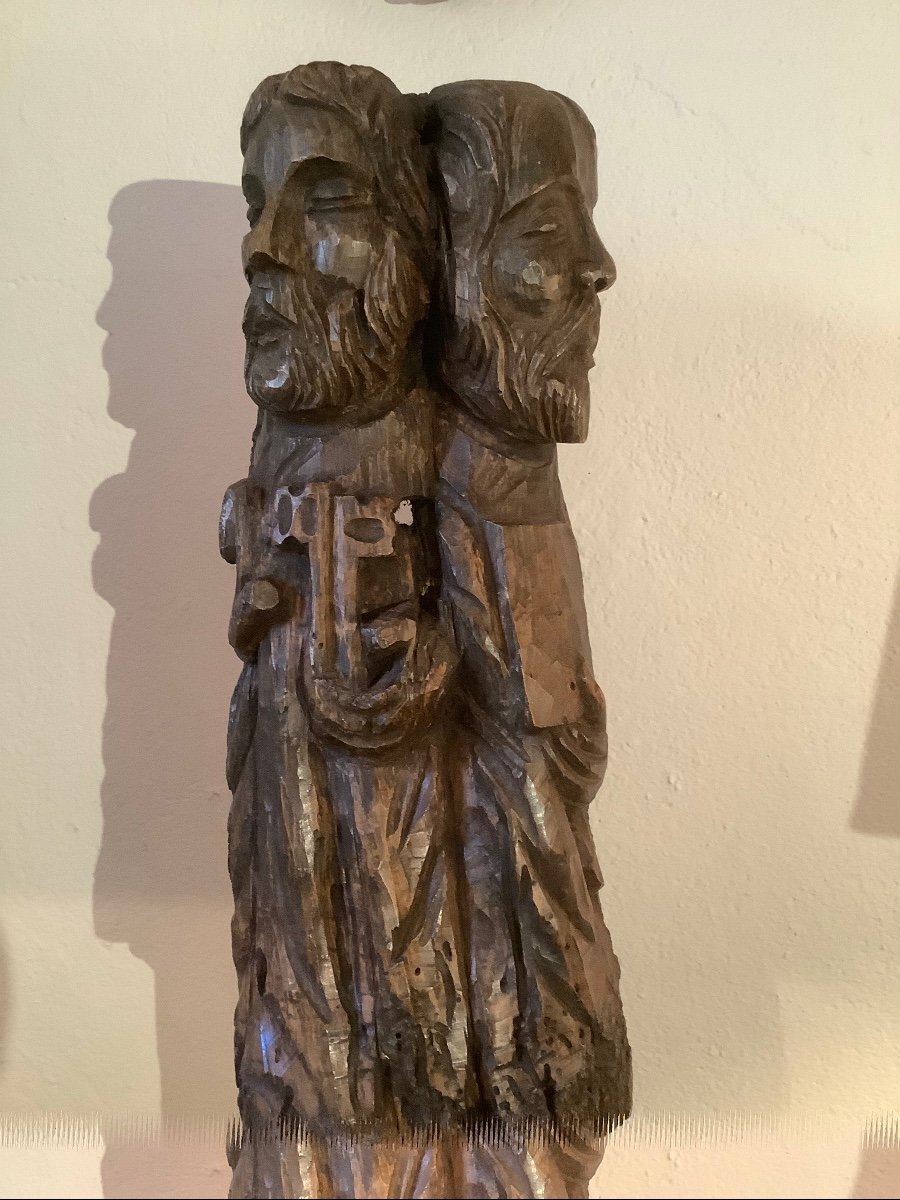 Wooden Sculpture Pierre And Paul Ep XVII Century