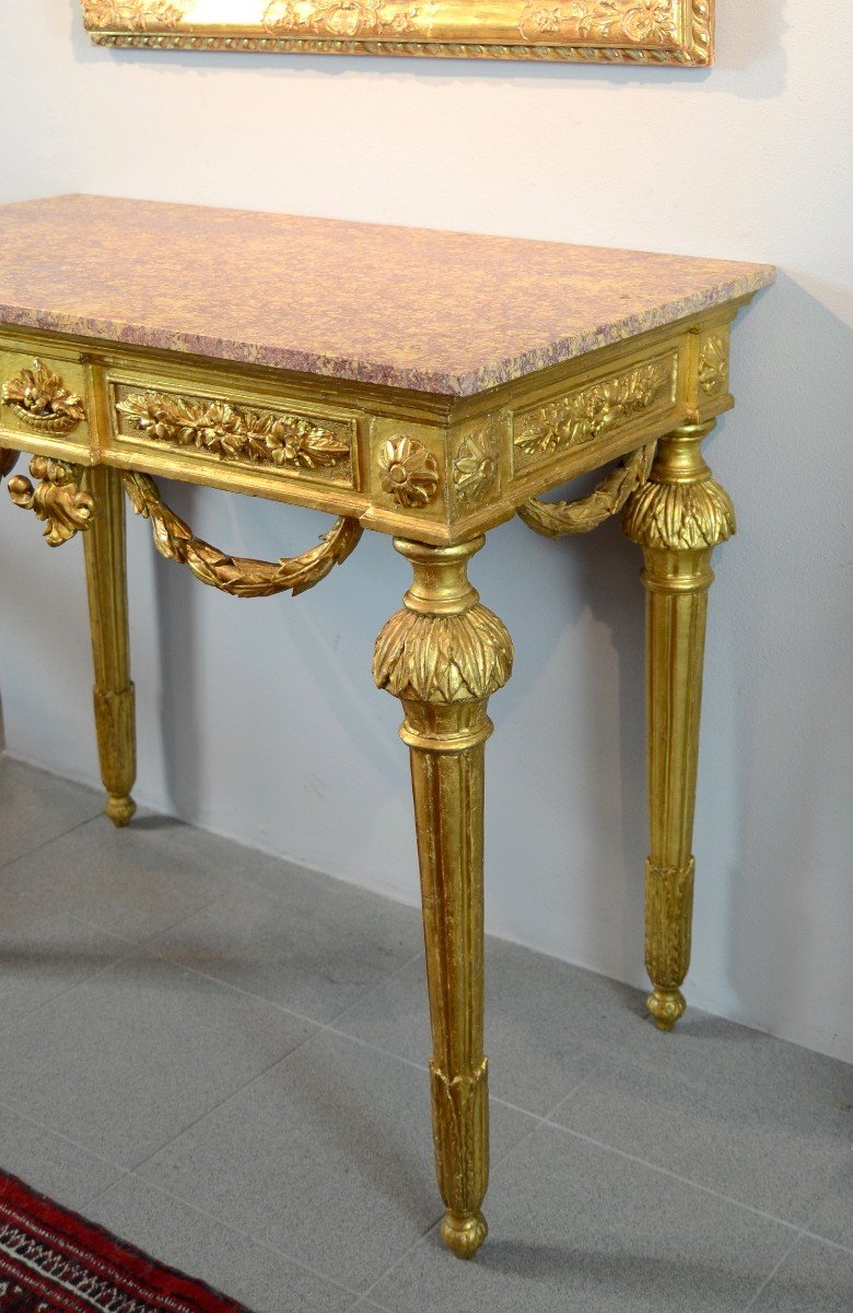 Louis XVI Console In Golden Wood, Genoa Around 1785-photo-2