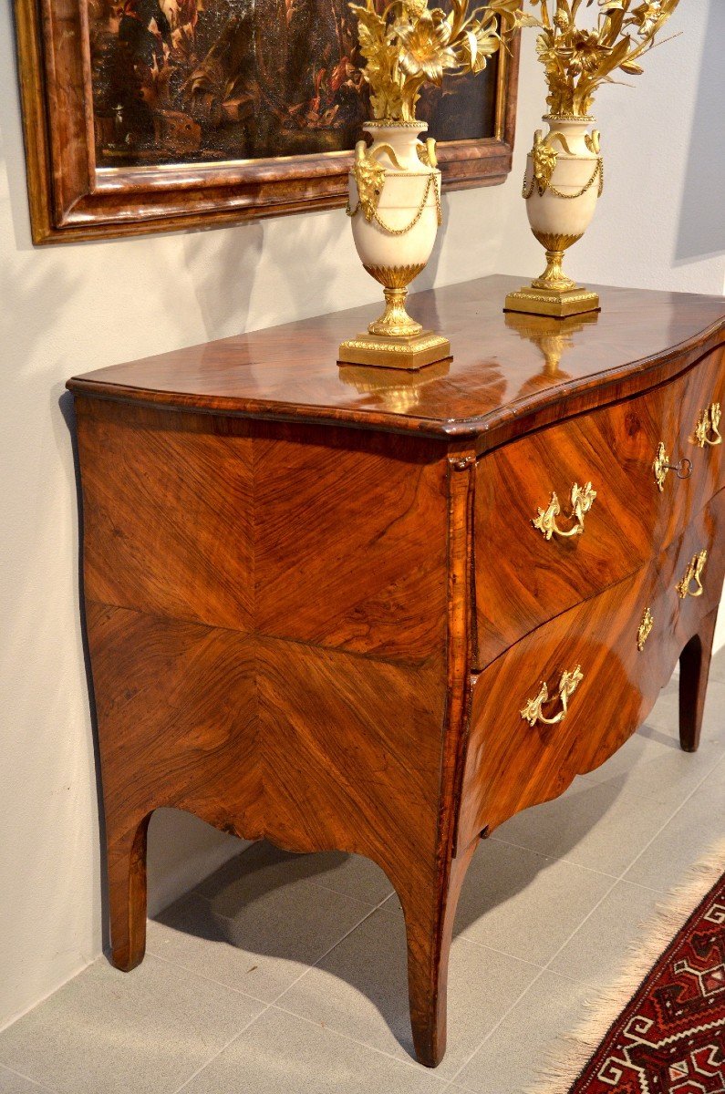 Commode Louis XV à Deux Tiroirs, Gênes, Première Moitié Du XVIIIe Siècle-photo-3