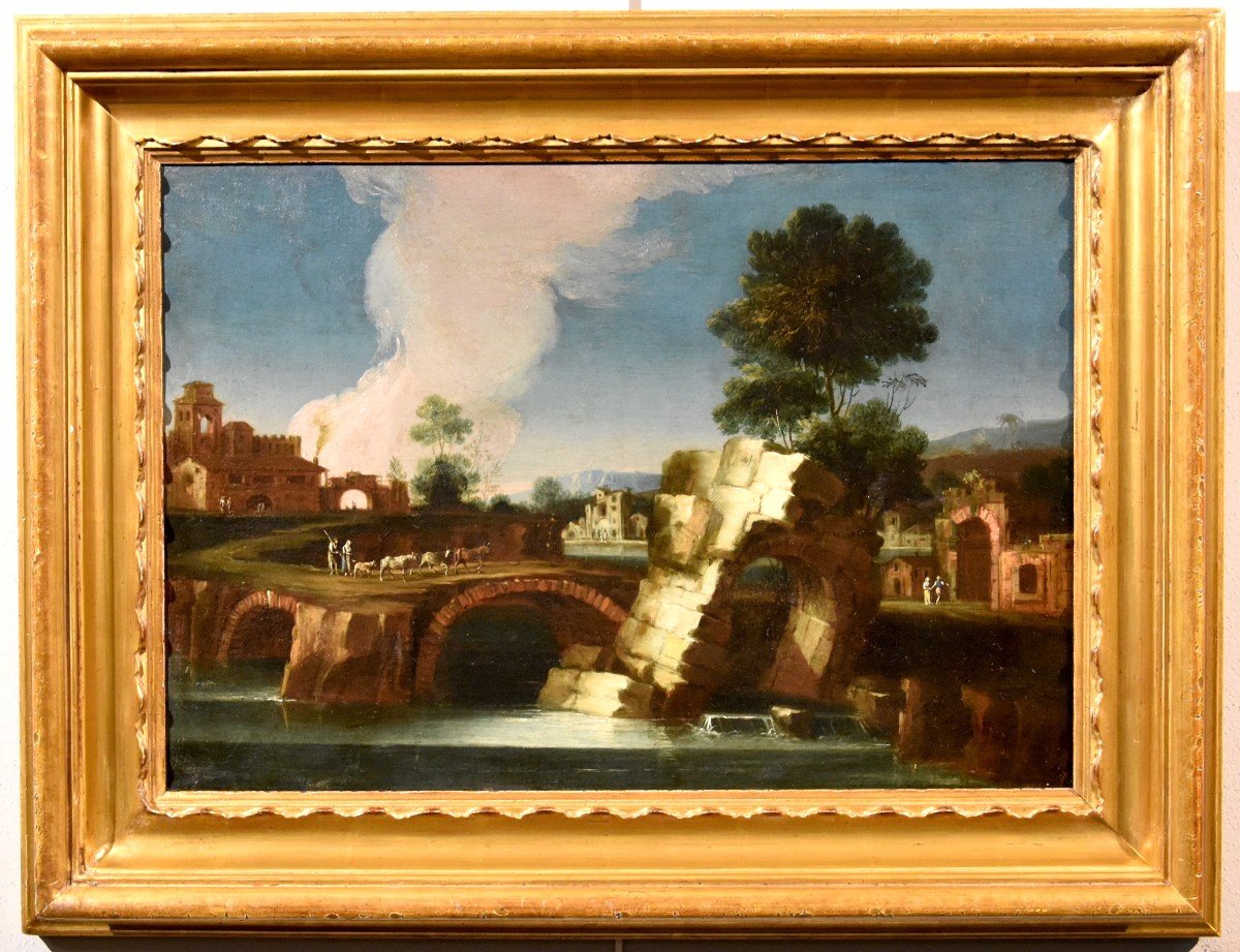 Paolo Anesi (Rome 1697 - 1773), Paysage Du Latium Avec Le Tibre Et Un Arc En Ruine-photo-2