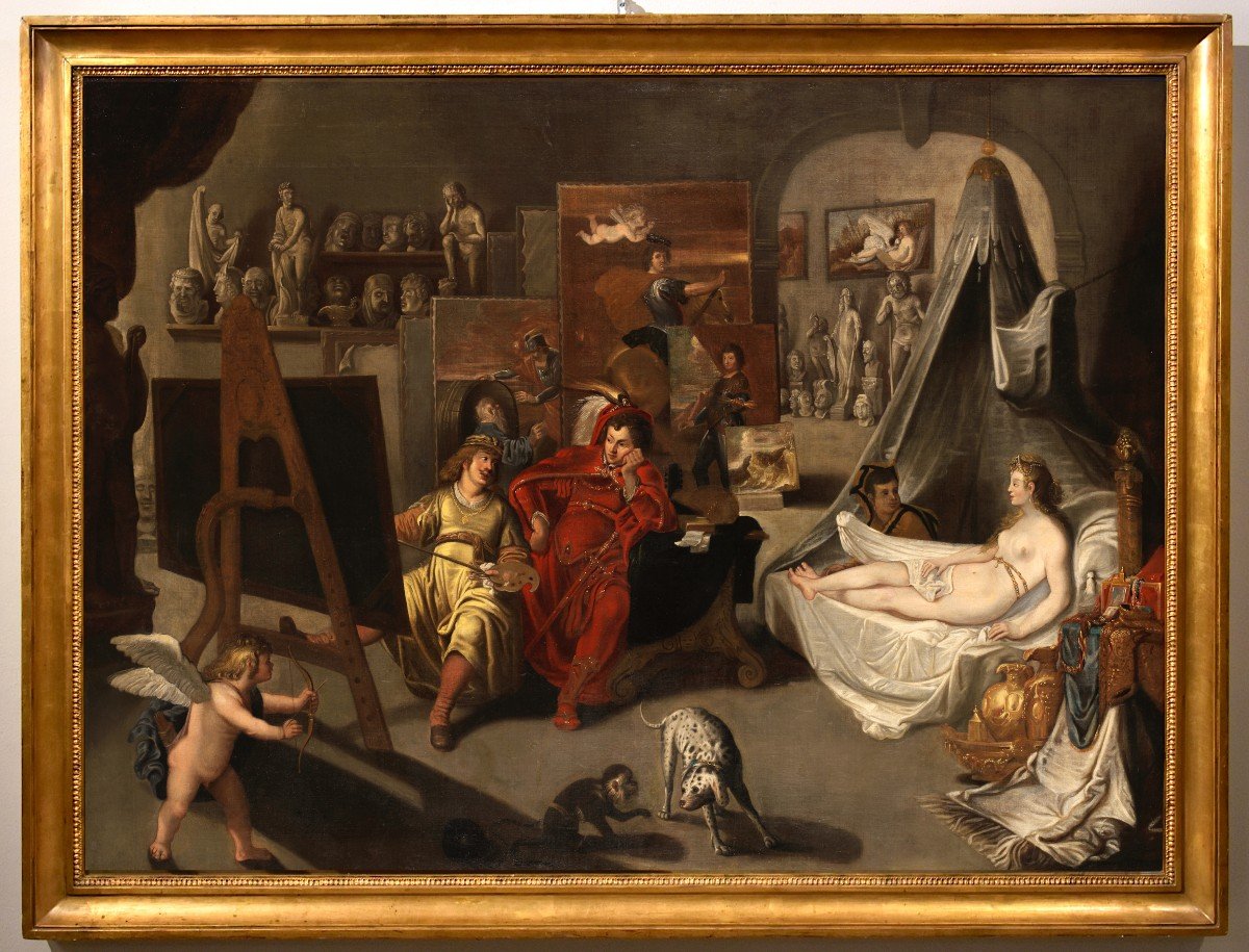 Balthasar Van Den Bossche (1681 - 1715) Alexander The Great And Campaspe In The Studio Of The Painter Apelles-photo-1