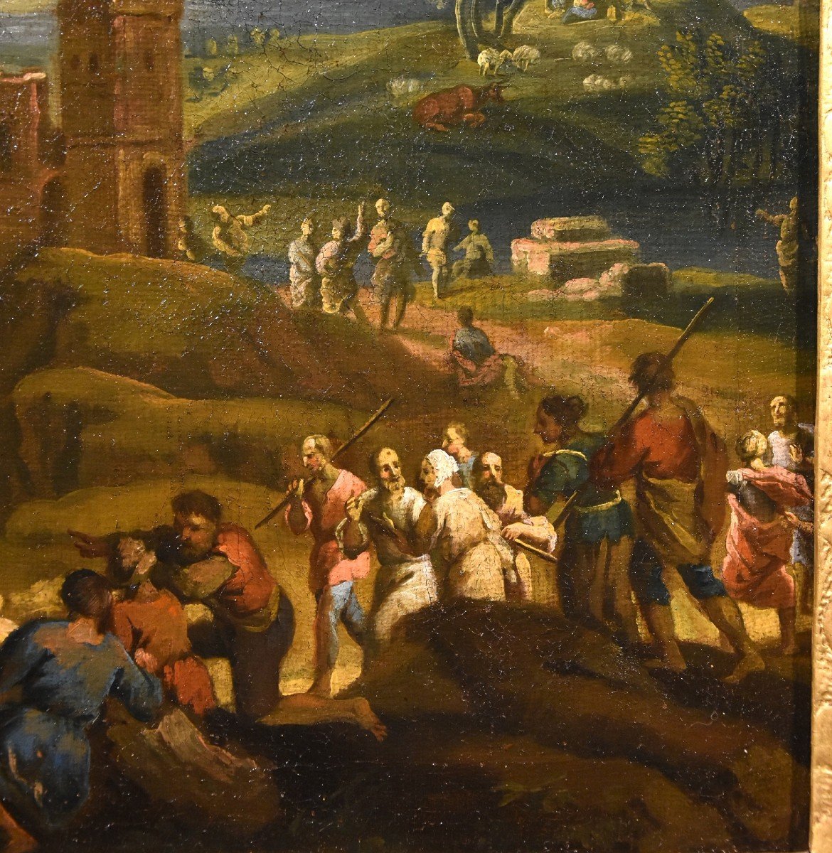Paysage Fantastique Avec La Nativité Du Christ, Scipione Compagno (naples 1624 - 1680) -photo-4