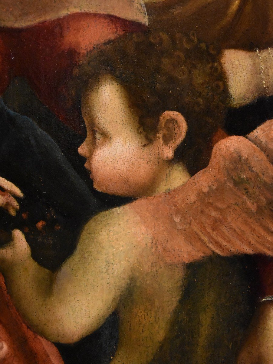 Pomponio Allegri (correggio 1522 - Parme 1593), Vierge à l'Enfant, Deux Anges Et Jean-baptiste-photo-5