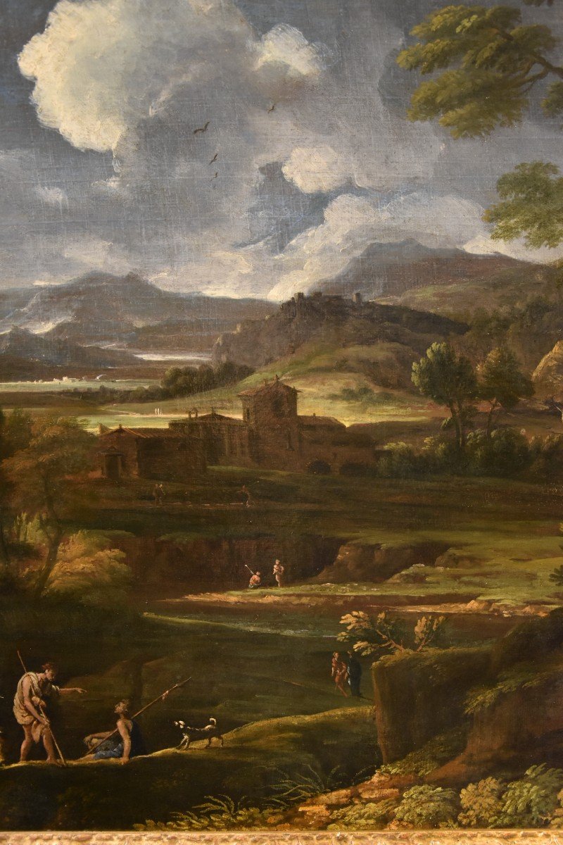 Jan Frans Van Bloemen (anvers 1662 - Rome 1749), Paysage Arcadien Avec Personnages-photo-5