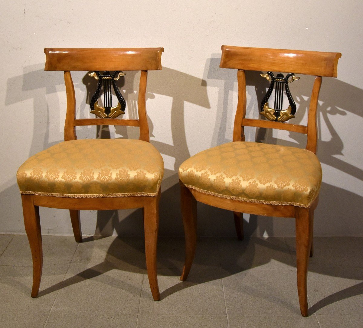 Pair Of Biedermeier Chairs, Germany 19th Century-photo-4