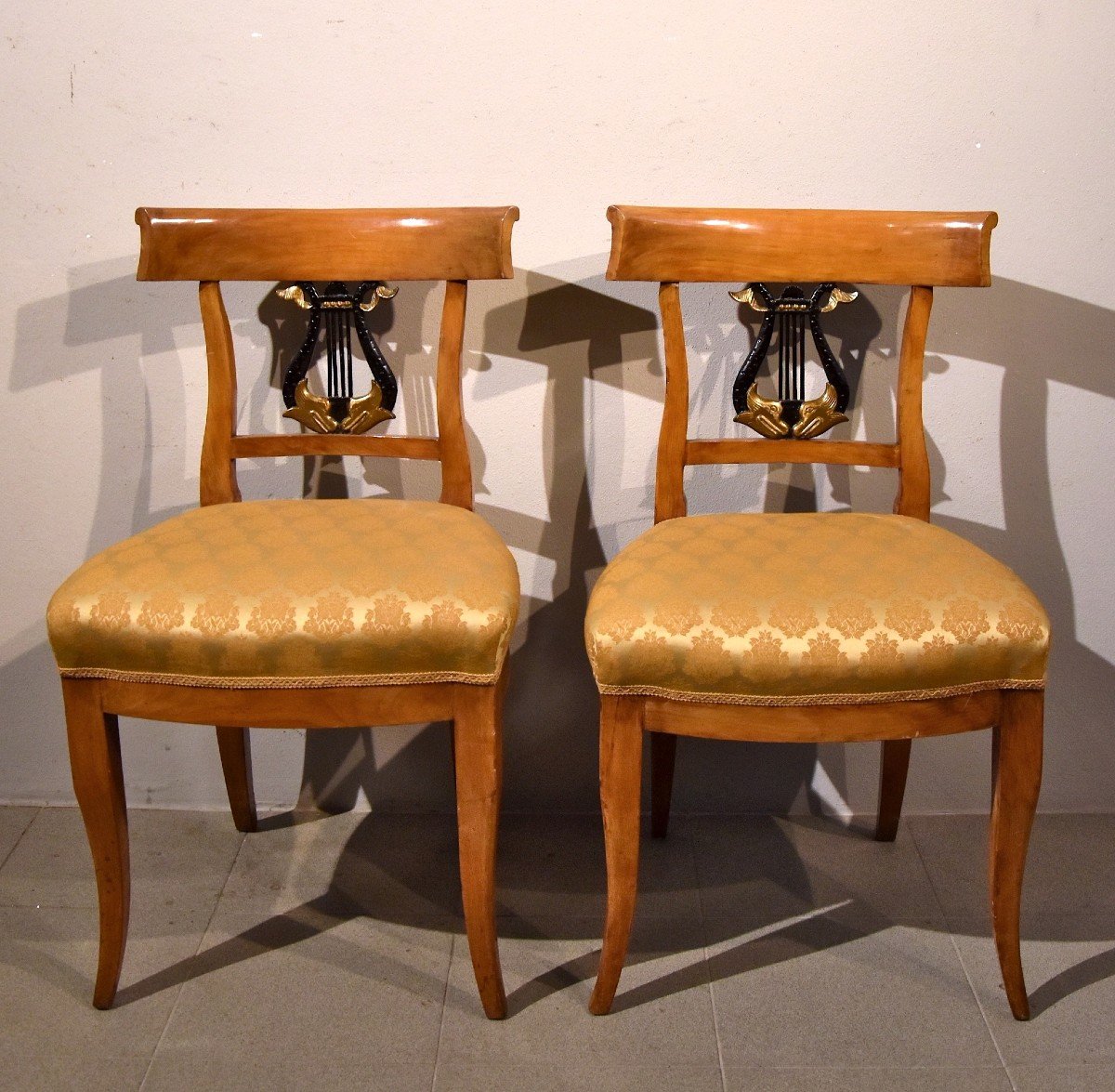 Pair Of Biedermeier Chairs, Germany 19th Century
