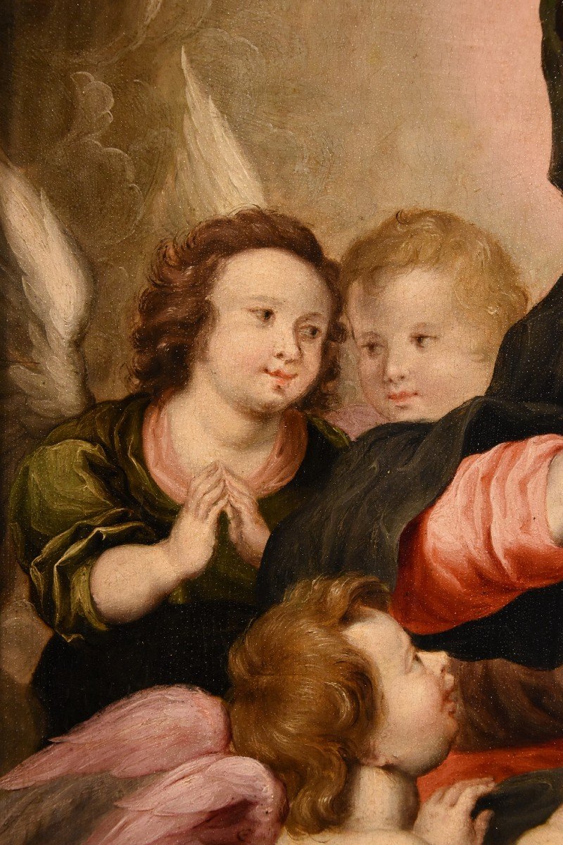 Vierge à l'Enfant Avec Trois Anges, Hendrick Van Balen (anvers 1575 - 1632) Atelier De -photo-4