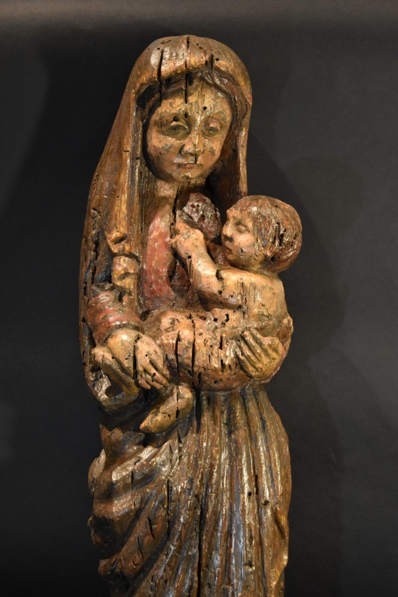 Vierge à l'Enfant, Sculpteur Franco-Catalan XIIIe-XIVe siècles-photo-2