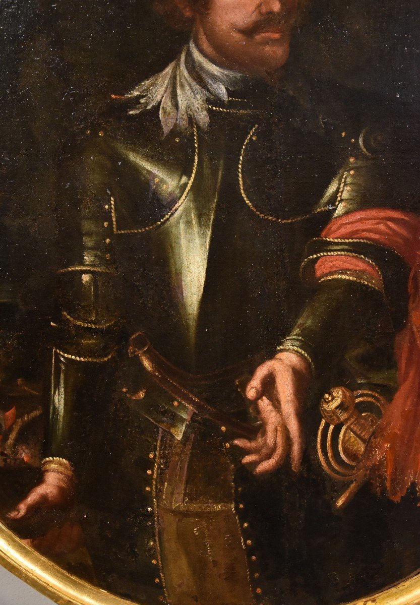 Portrait d'Un Gentilhomme En Armure, Atelier Giovanni Bernardo Carbone (gênes, 1616 - 1683)-photo-3