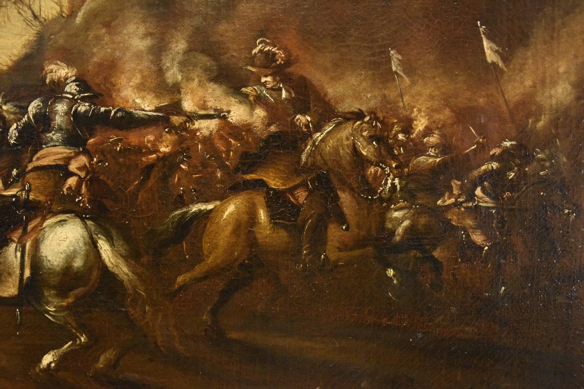 Battle With Clash Of Horsemen, Francesco Graziani (active In Naples/rome, 17th Century)-photo-7