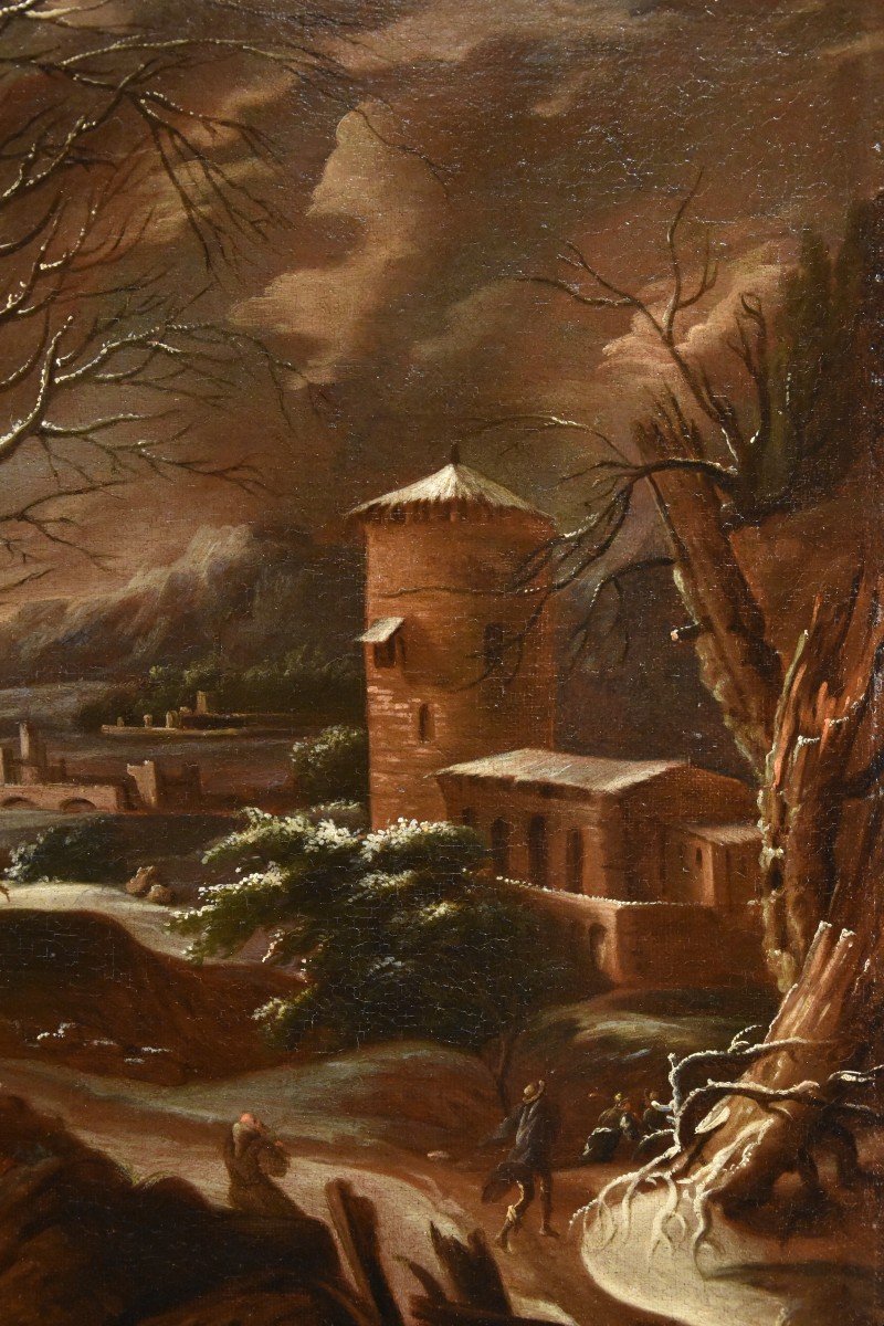 Winter Landscape, Francesco Foschi (ancona, 1710 - Rome, 1780) attributable-photo-2