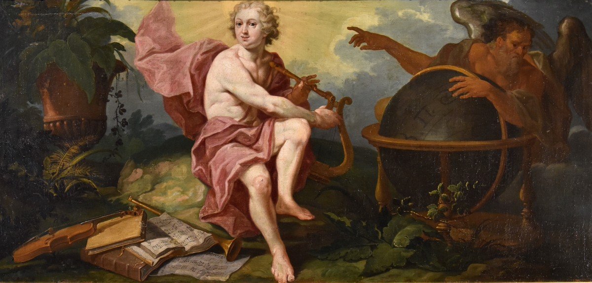 Allégorie Du Triomphe De l'Art Sur Le Temps, Matthias De Visch (1701 - 1765) Signé Et Daté