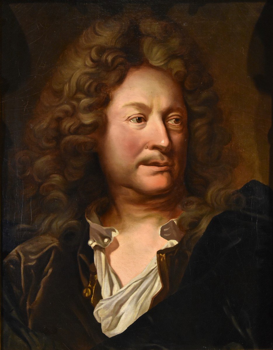 Portrait Du Peintre Charles De La Fosse, Hyacinthe Rigaud (Perpignan 1659 - Paris 1743)-photo-2