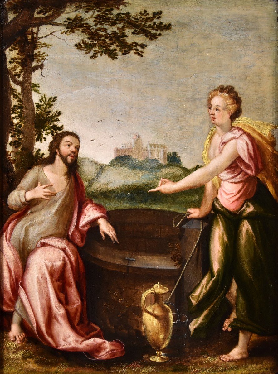 Christ And The Samaritan Woman, Ludovico Pozzoserrato (antwerp 1550 - Treviso 1605)