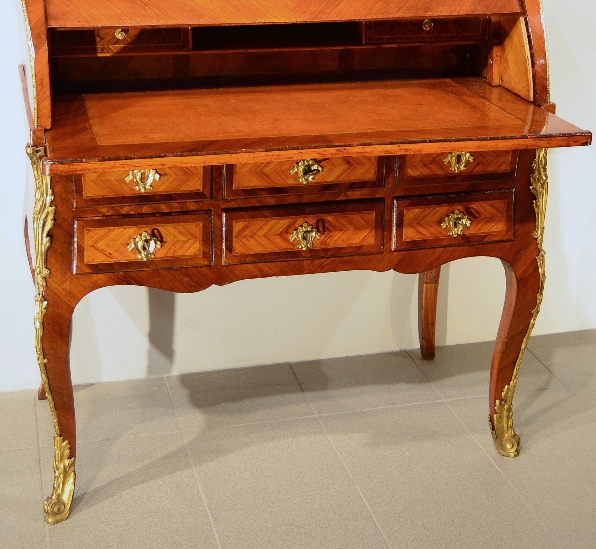 Bureau De Pente à Cylindre Louis XV - Paris, Vers 1750-photo-4