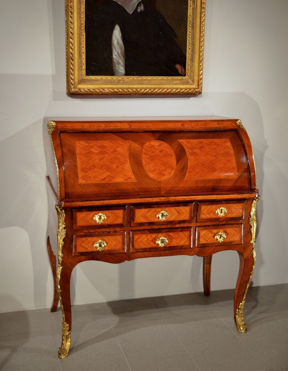 Bureau De Pente à Cylindre Louis XV - Paris, Vers 1750-photo-1