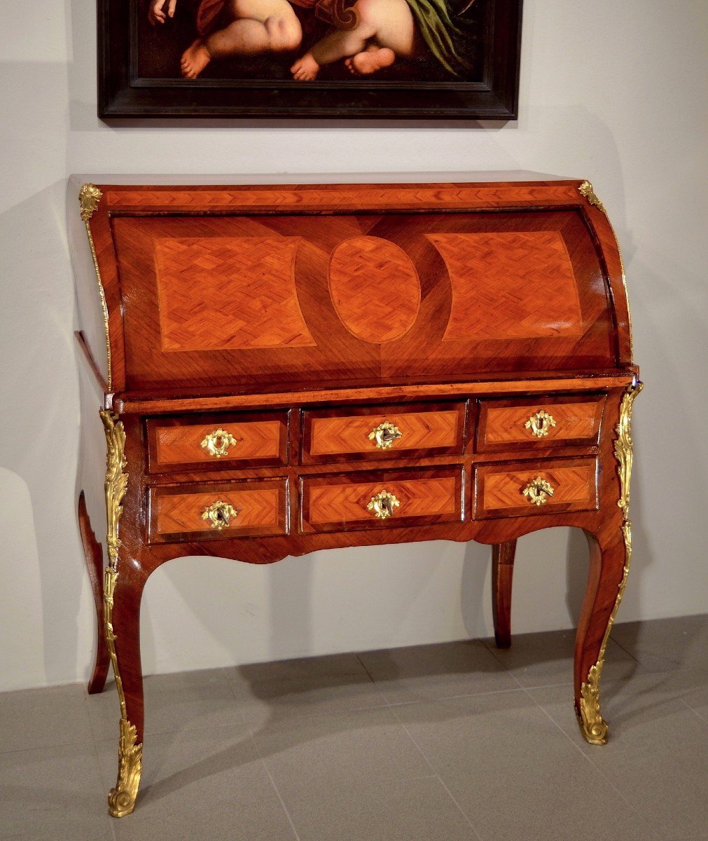 Bureau De Pente à Cylindre Louis XV - Paris, Vers 1750